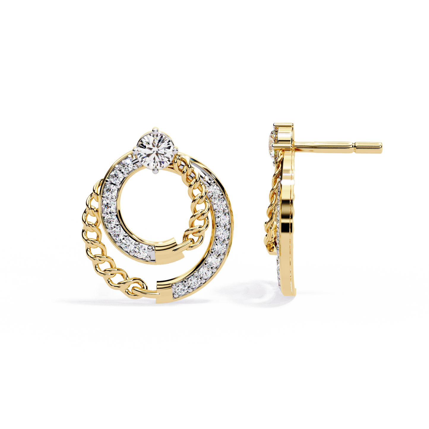 Twilight Interlock Diamond Circle Earrings