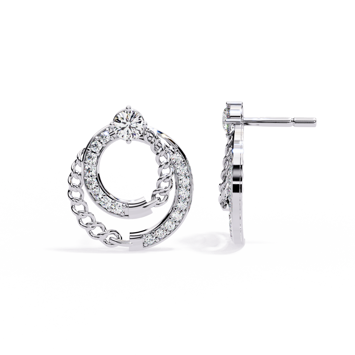 Twilight Interlock Diamond Circle Earrings
