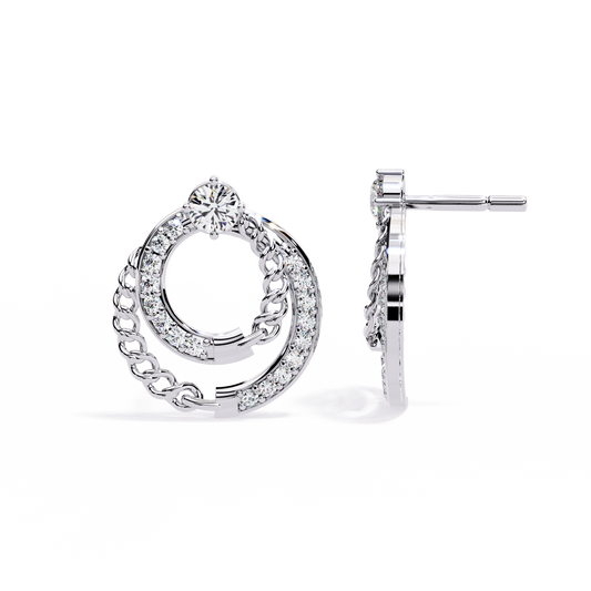 Twilight Interlock Diamond Circle Earrings
