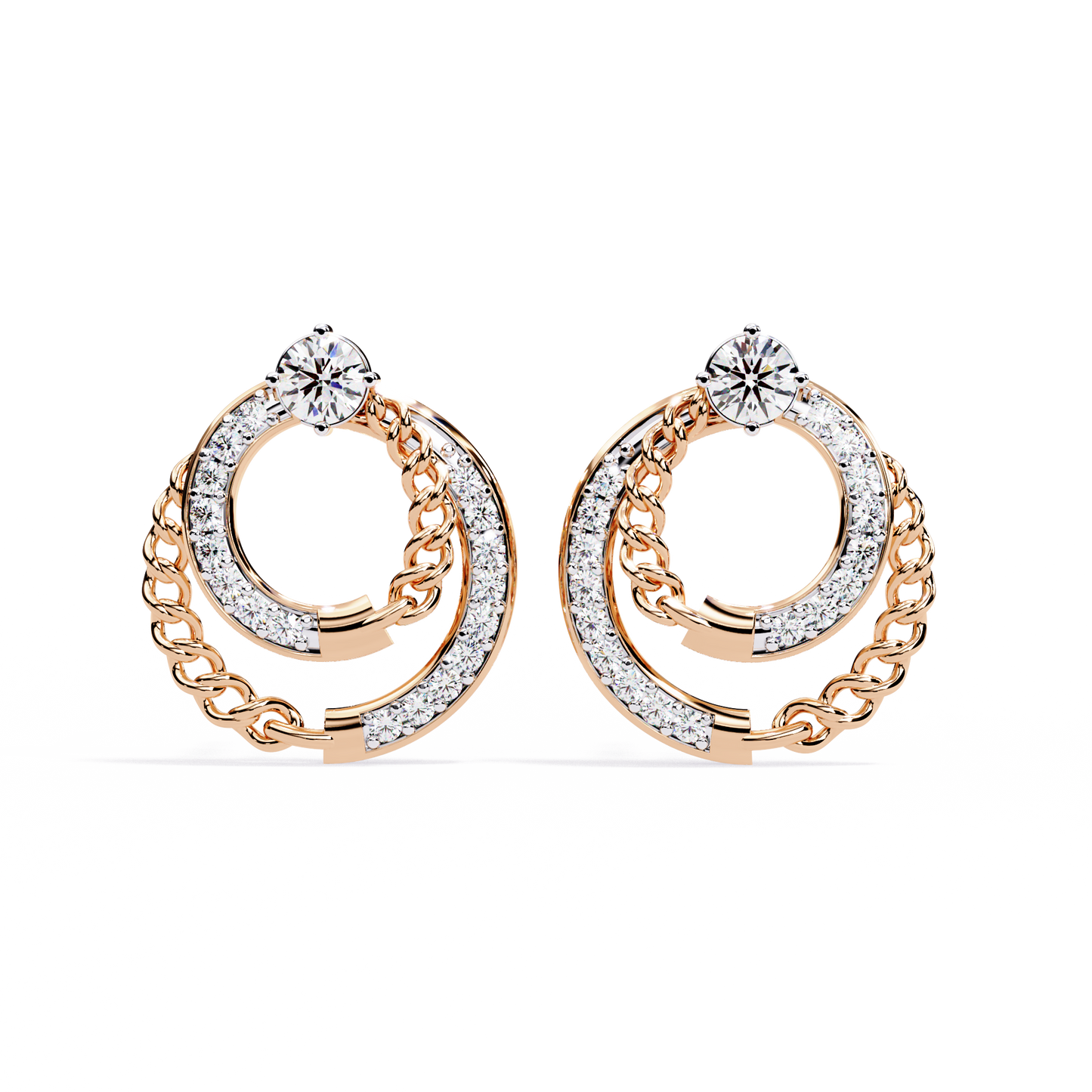 Twilight Interlock Diamond Circle Earrings