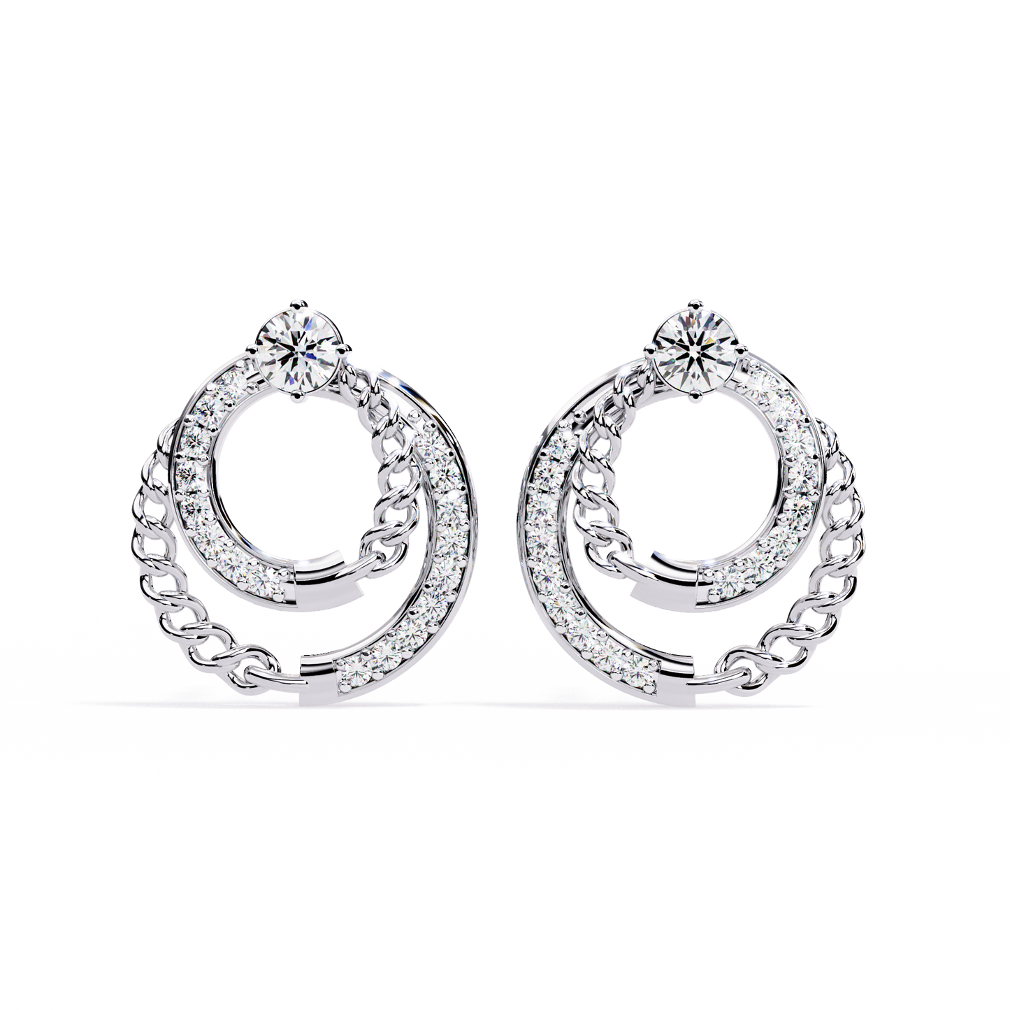 Twilight Interlock Diamond Circle Earrings