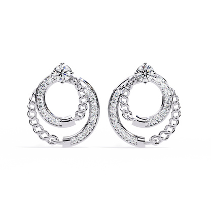 Twilight Interlock Diamond Circle Earrings