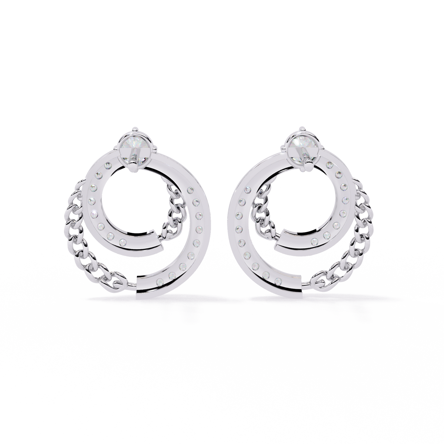 Twilight Interlock Diamond Circle Earrings