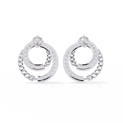 Twilight Interlock Diamond Circle Earrings