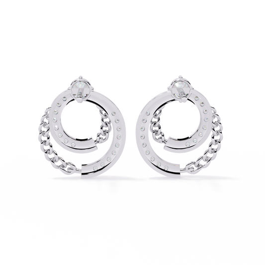 Twilight Interlock Diamond Circle Earrings