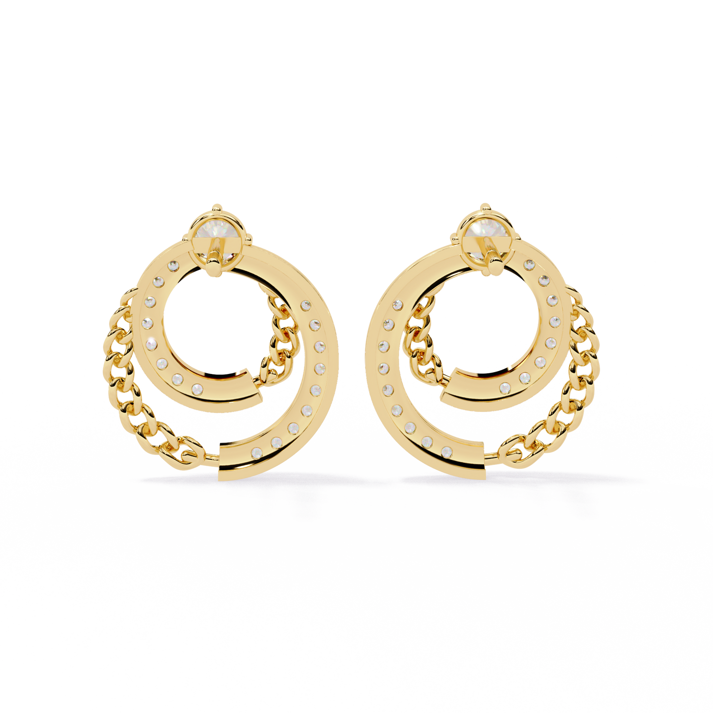 Twilight Interlock Diamond Circle Earrings