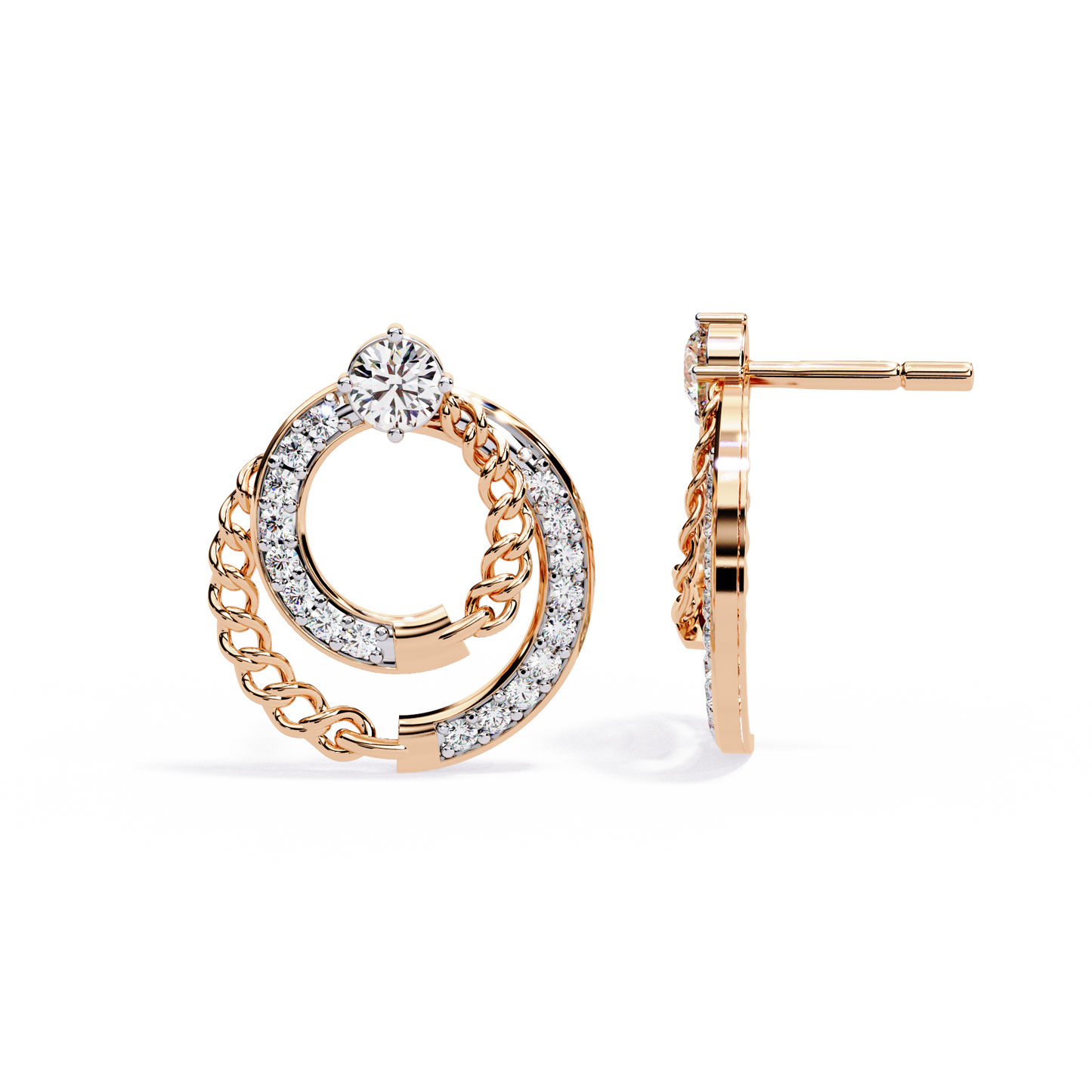 Twilight Interlock Diamond Circle Earrings