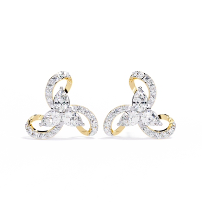 Twilight Swirl Diamond Stud Earrings