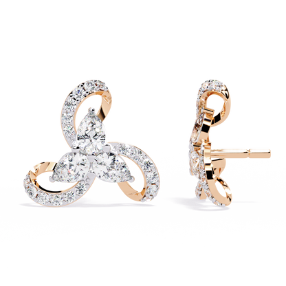 Twilight Swirl Diamond Stud Earrings