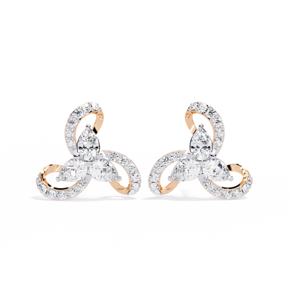 Twilight Swirl Diamond Stud Earrings