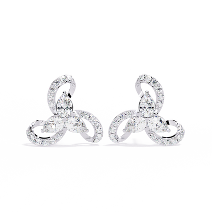 Twilight Swirl Diamond Stud Earrings