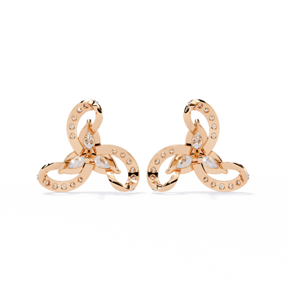 Twilight Swirl Diamond Stud Earrings