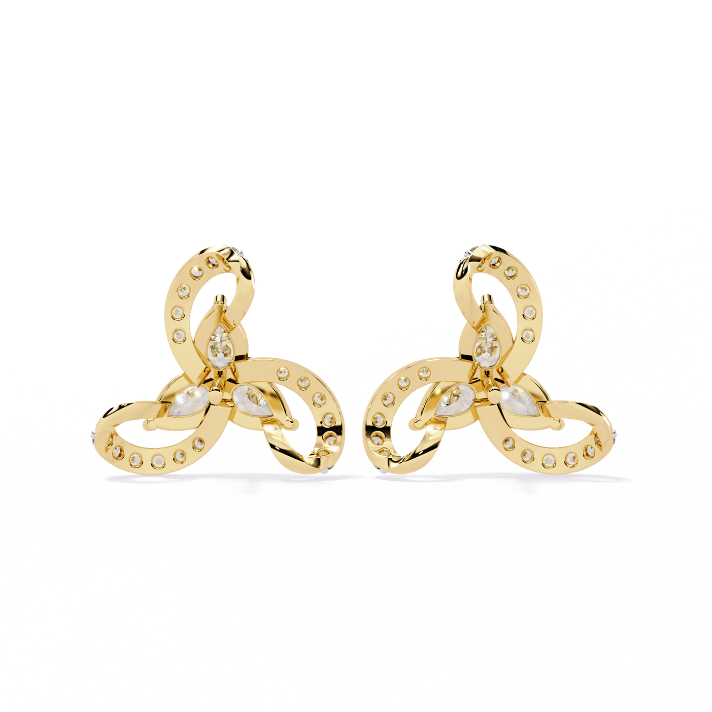 Twilight Swirl Diamond Stud Earrings