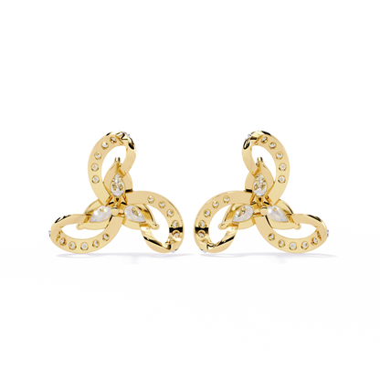 Twilight Swirl Diamond Stud Earrings
