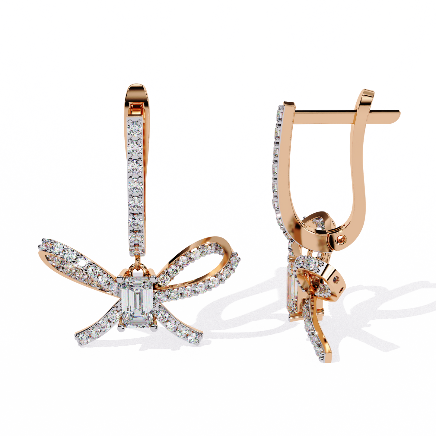 Seraphina Diamond Bow Drop Earrings