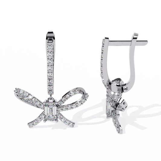 Seraphina Diamond Bow Drop Earrings