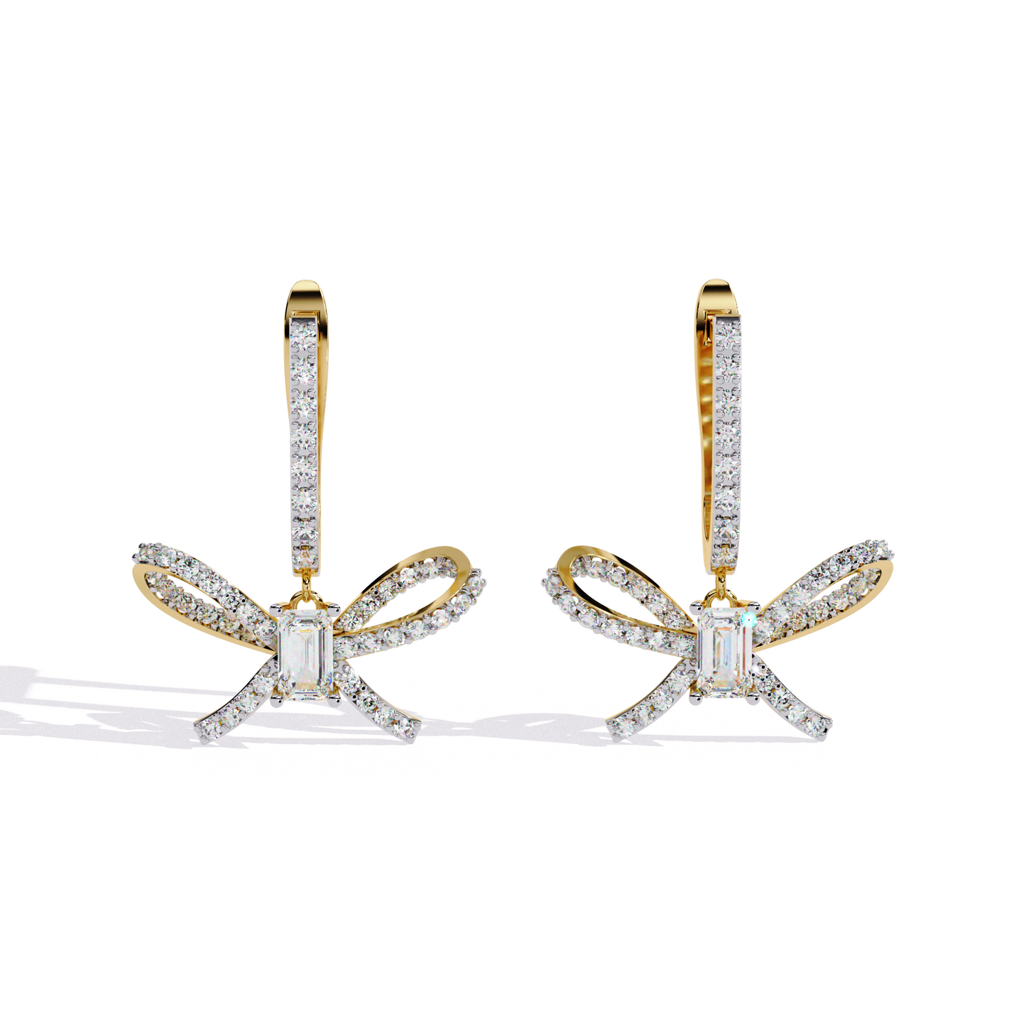 Seraphina Diamond Bow Drop Earrings