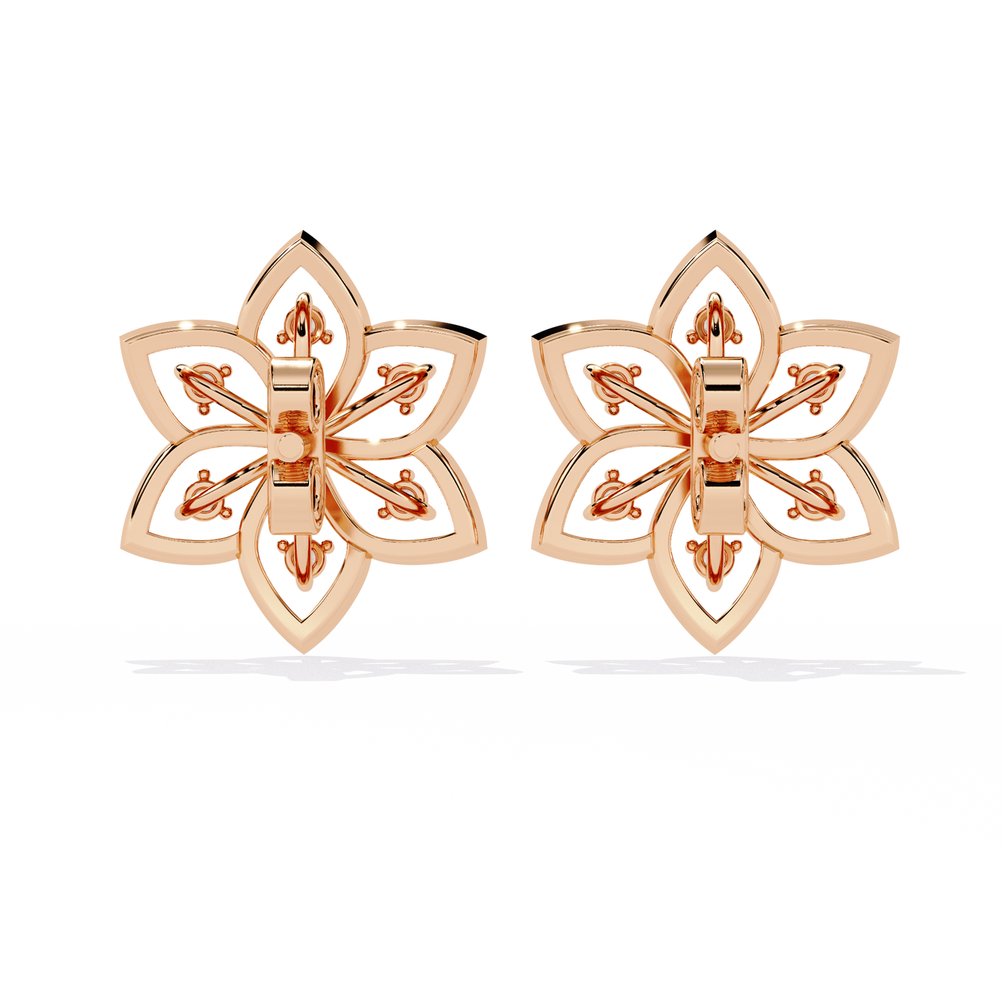 Floral Diamond Petal Stud Earrings