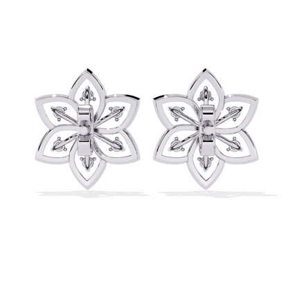 Floral Diamond Petal Stud Earrings
