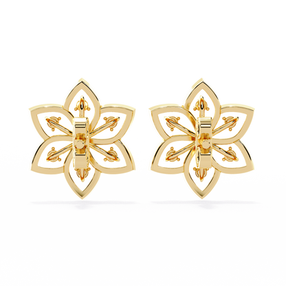 Floral Diamond Petal Stud Earrings
