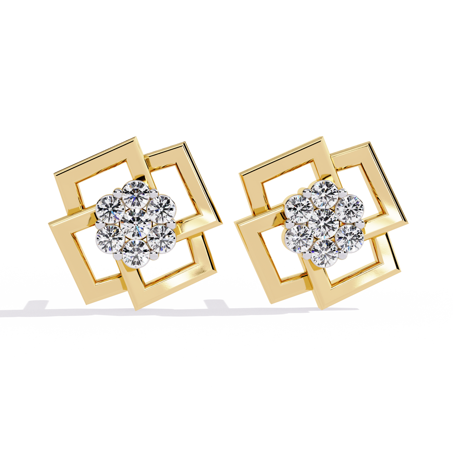 Nova Grid Cluster Stud Earrings