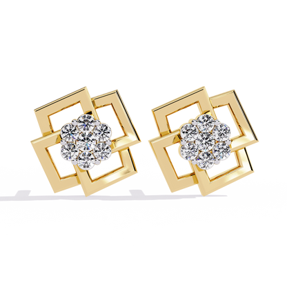 Nova Grid Cluster Stud Earrings