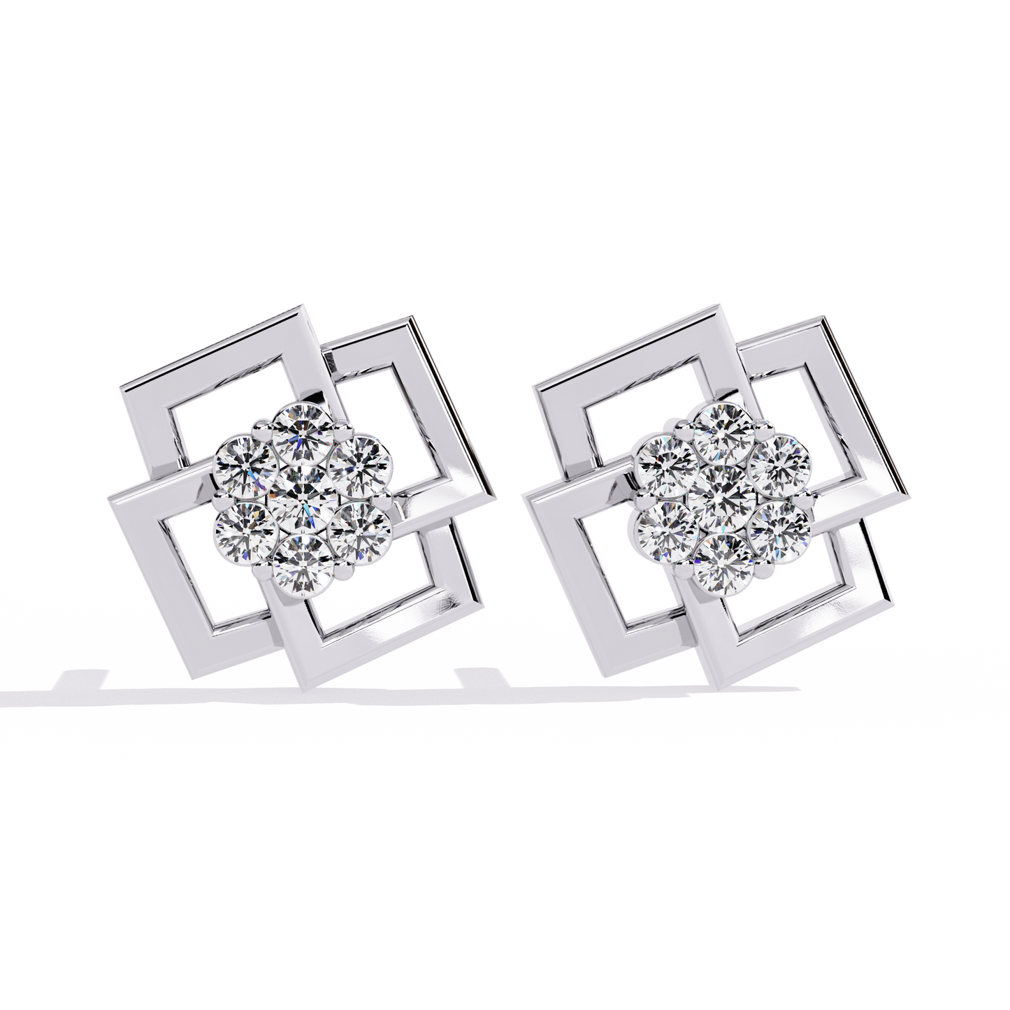 Nova Grid Cluster Stud Earrings