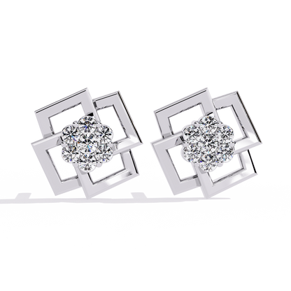 Nova Grid Cluster Stud Earrings