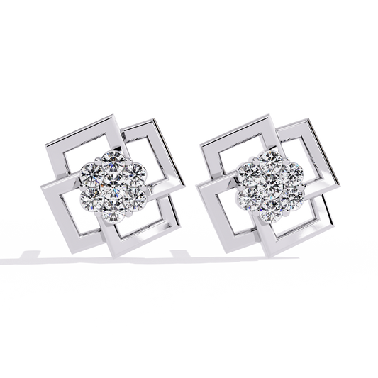 Nova Grid Cluster Stud Earrings