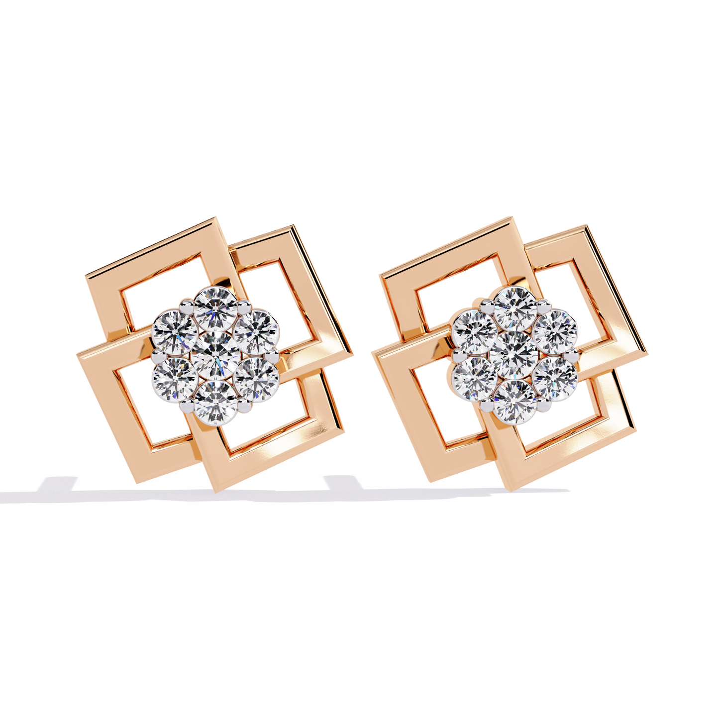 Nova Grid Cluster Stud Earrings