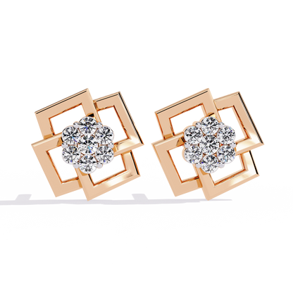 Nova Grid Cluster Stud Earrings