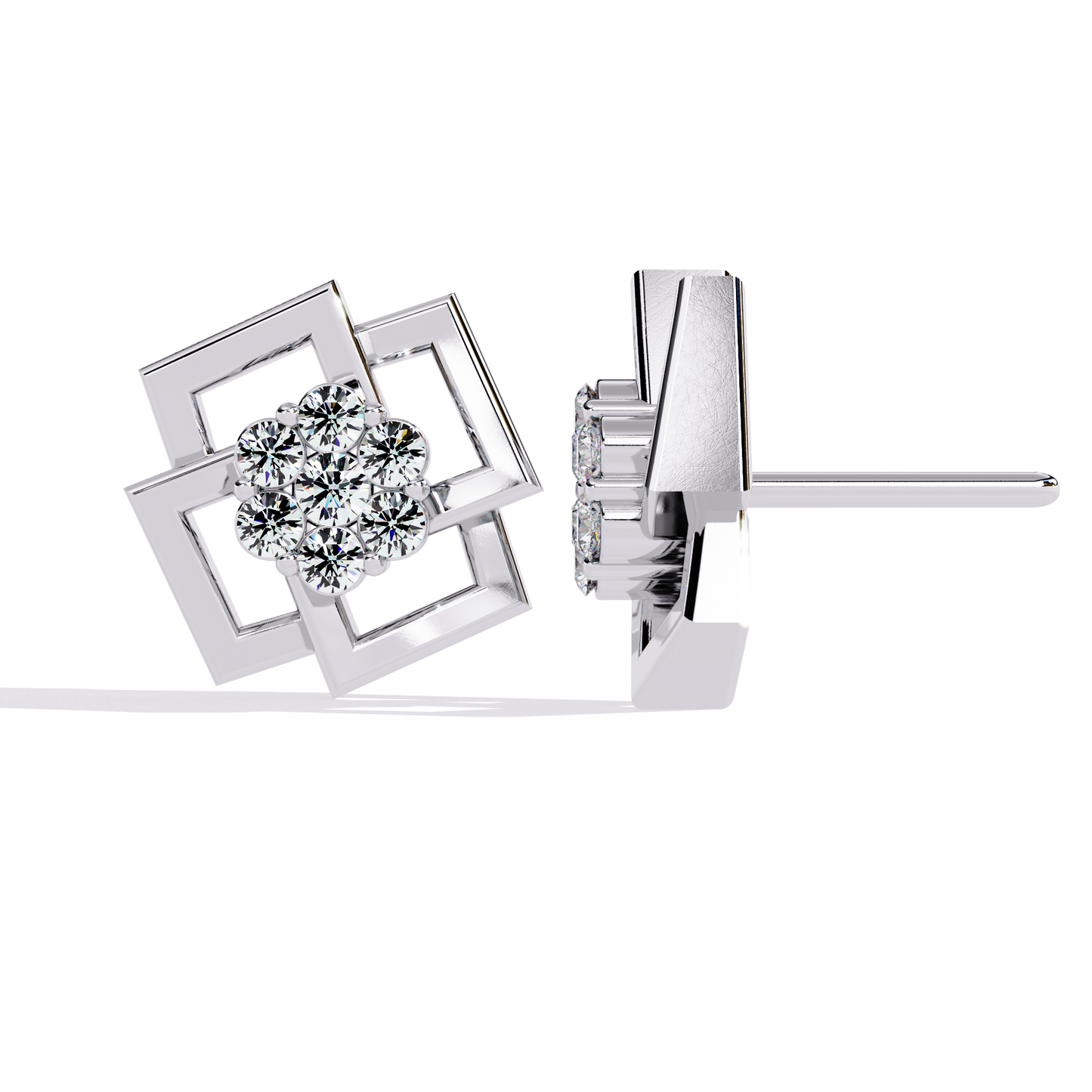 Nova Grid Cluster Stud Earrings