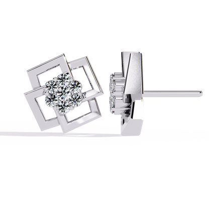 Nova Grid Cluster Stud Earrings