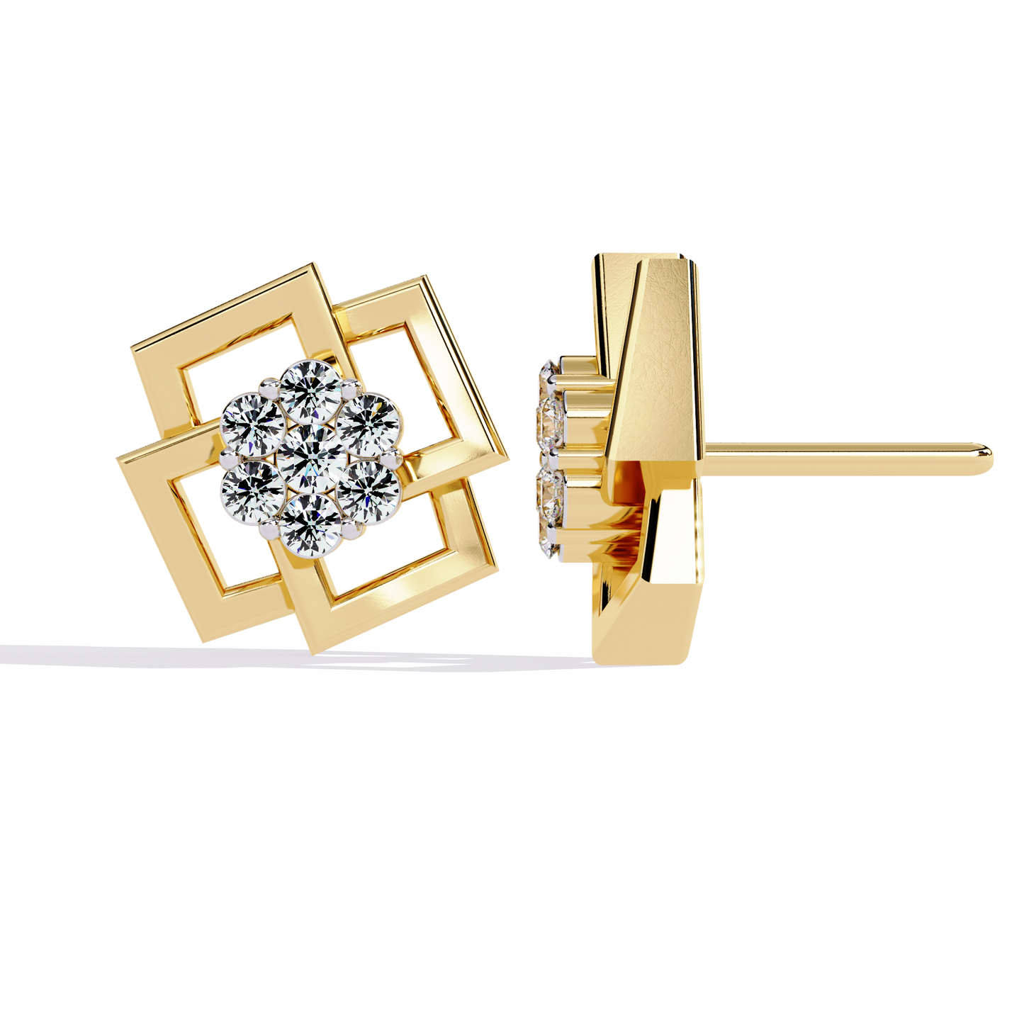 Nova Grid Cluster Stud Earrings