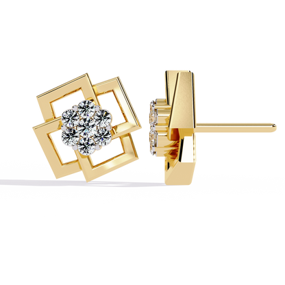 Nova Grid Cluster Stud Earrings