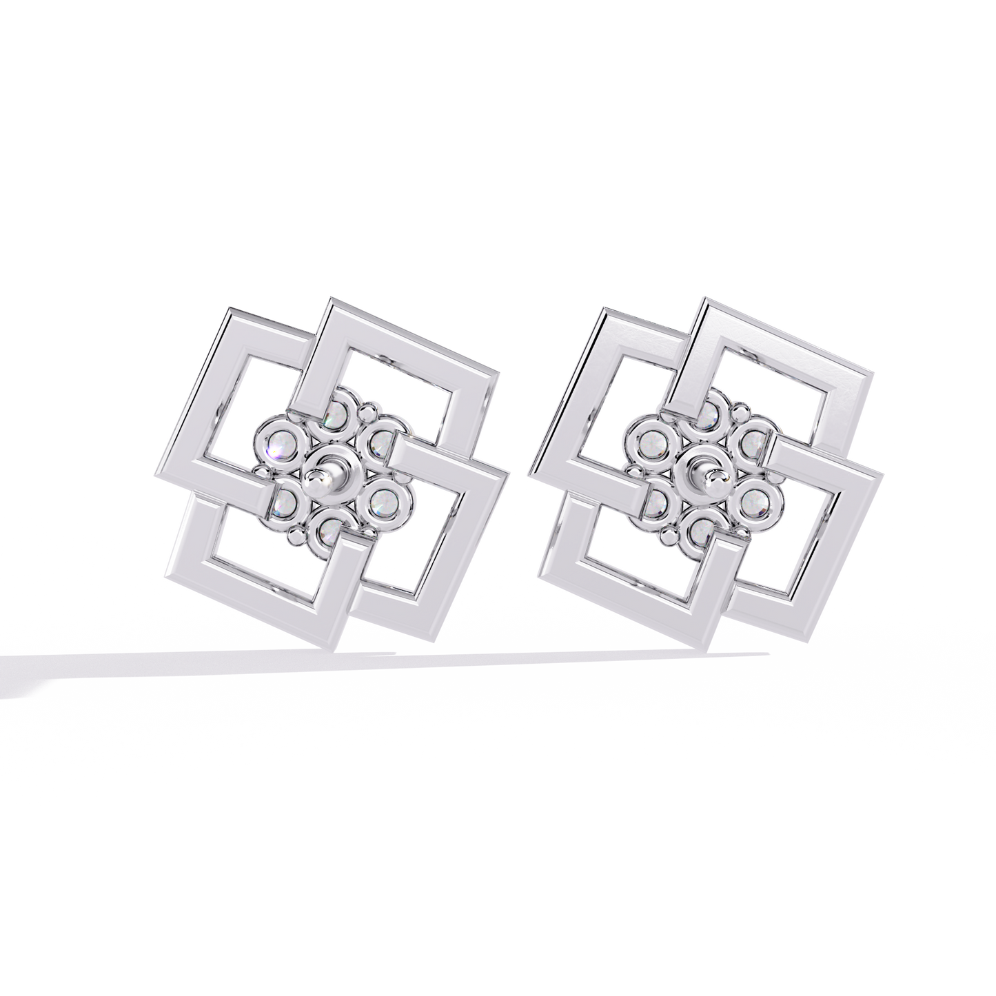 Nova Grid Cluster Stud Earrings
