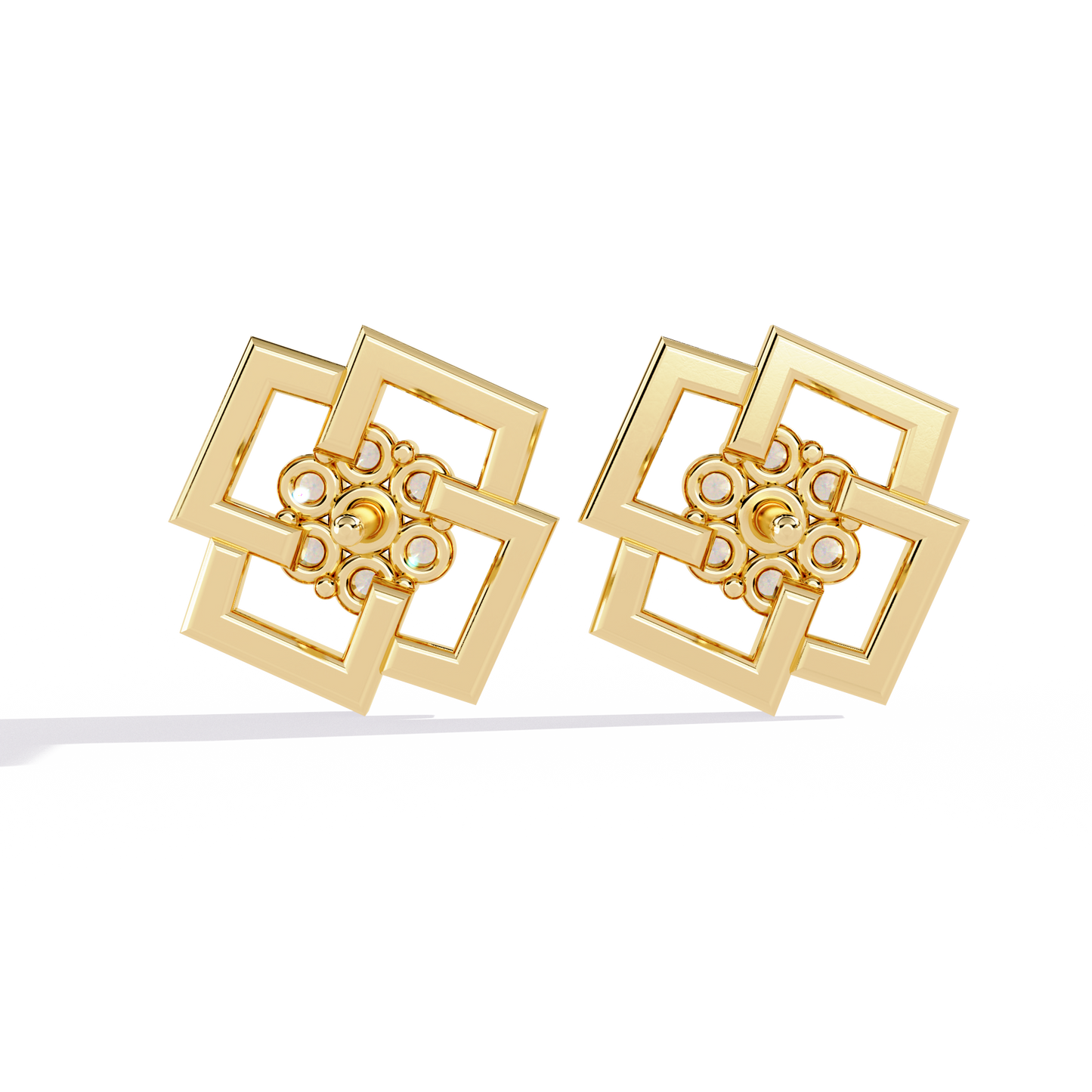 Nova Grid Cluster Stud Earrings