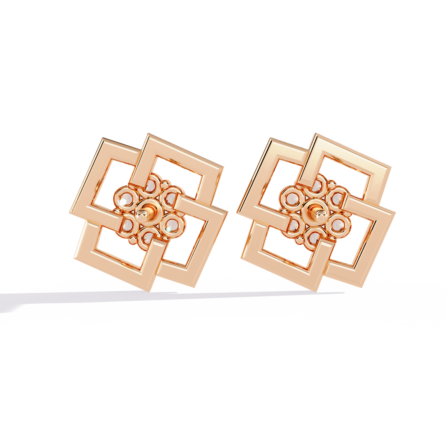 Nova Grid Cluster Stud Earrings