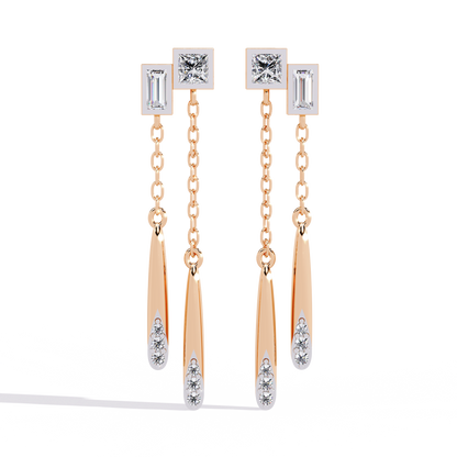 Virelle Dual Drop Diamond Earrings