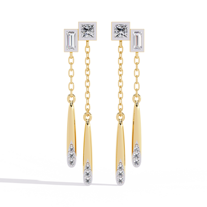 Virelle Dual Drop Diamond Earrings