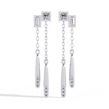 Virelle Dual Drop Diamond Earrings