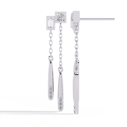 Virelle Dual Drop Diamond Earrings