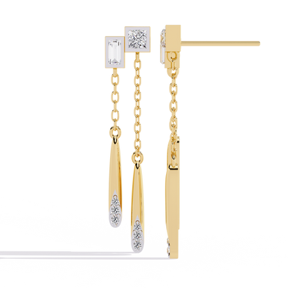 Virelle Dual Drop Diamond Earrings
