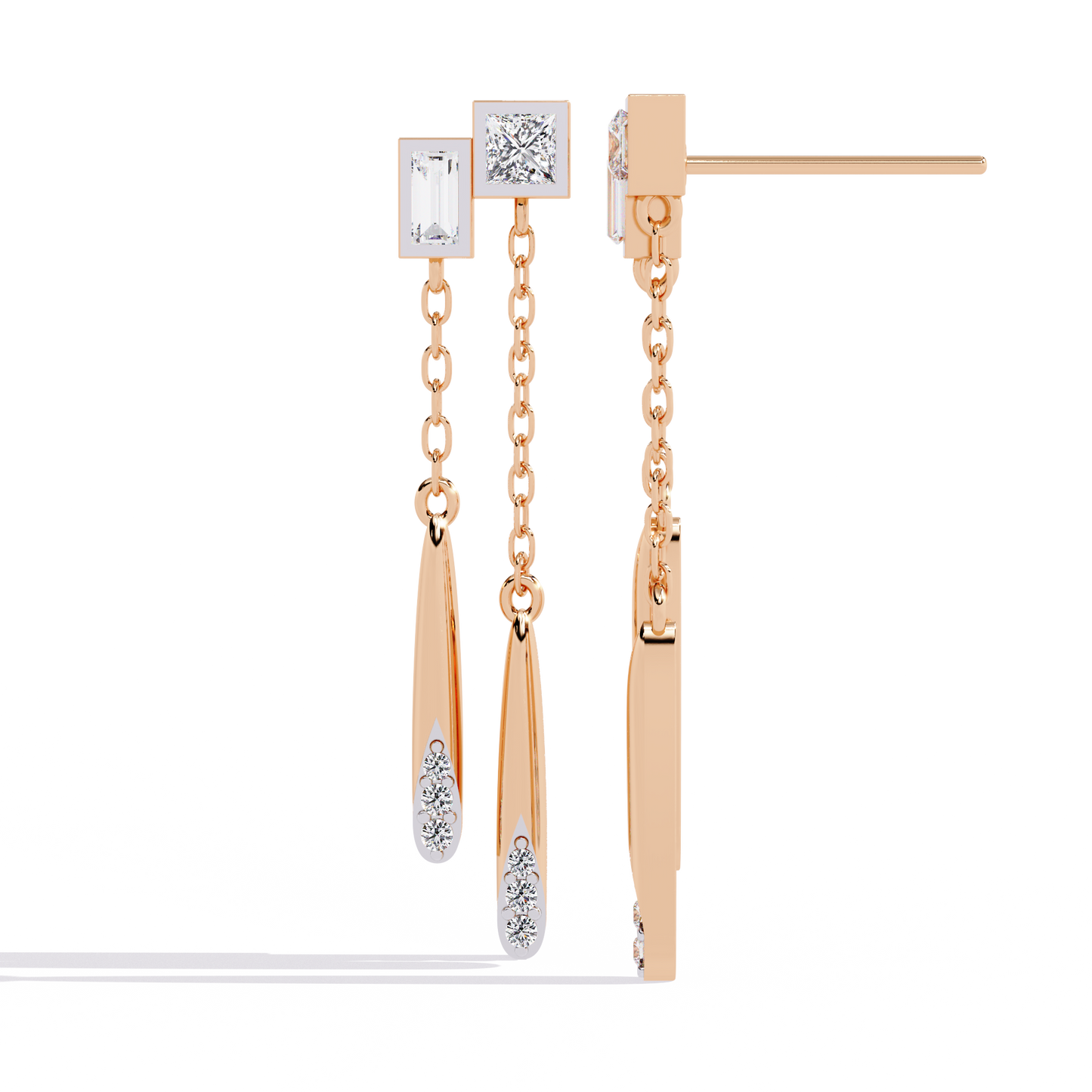 Virelle Dual Drop Diamond Earrings