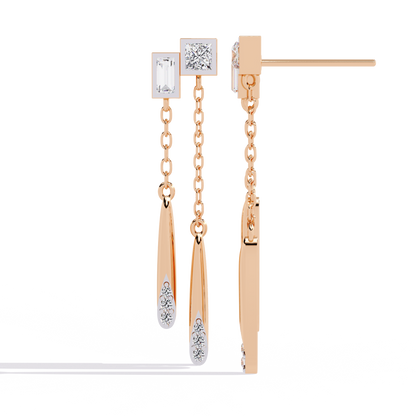 Virelle Dual Drop Diamond Earrings