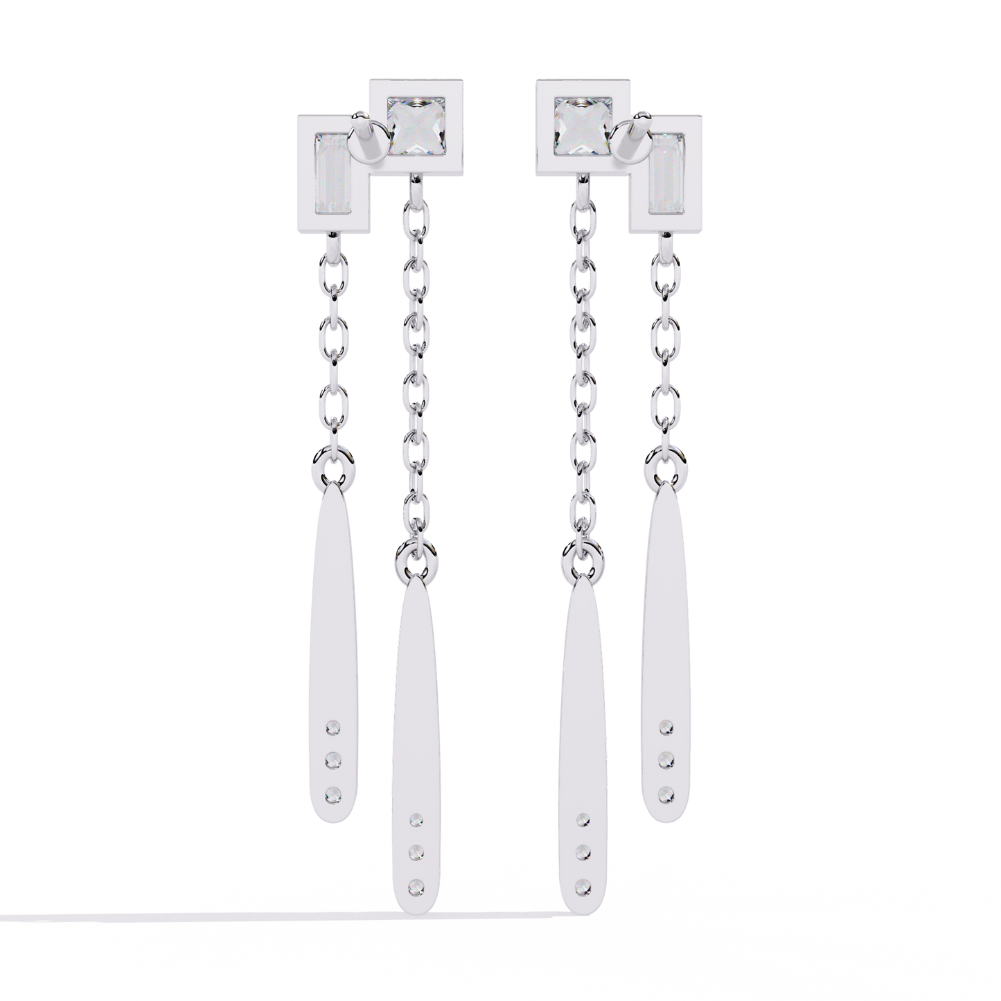 Virelle Dual Drop Diamond Earrings