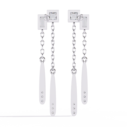 Virelle Dual Drop Diamond Earrings
