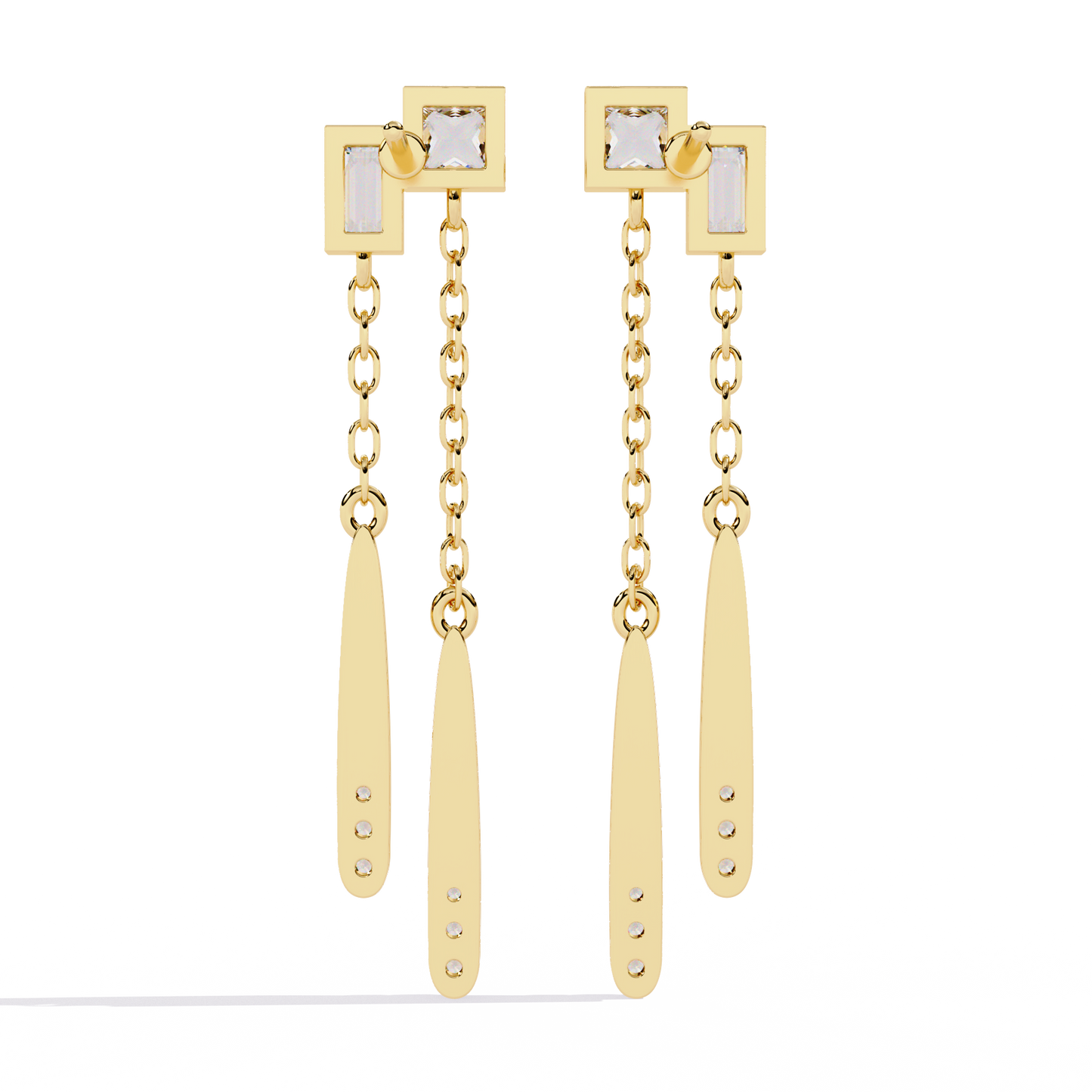 Virelle Dual Drop Diamond Earrings