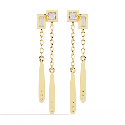 Virelle Dual Drop Diamond Earrings