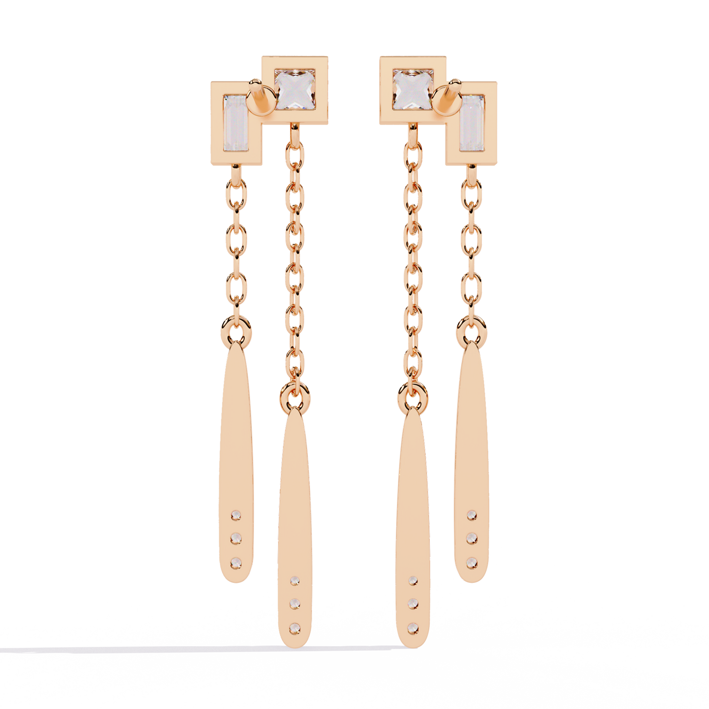 Virelle Dual Drop Diamond Earrings